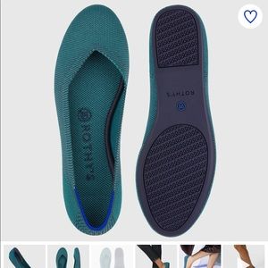 Rothy’s Spruce Python Round Toe Flats 9.5